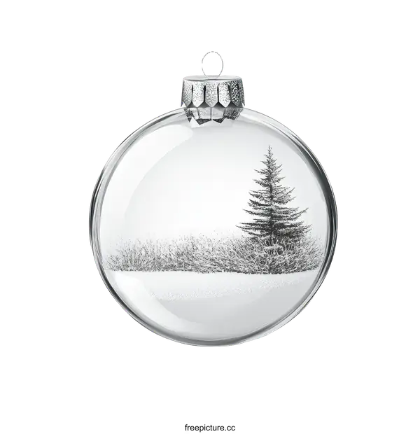 [Transparent Background PNG]Christmas Ornament with Winter Scene