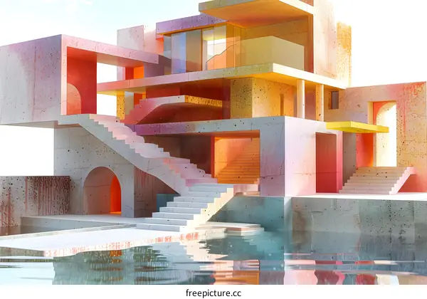 stairs in a geometric structure