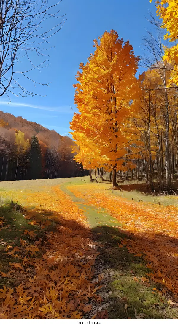 Golden Autumn Foliage Landscape