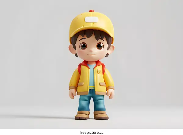 3D Cartoon Boy Standing