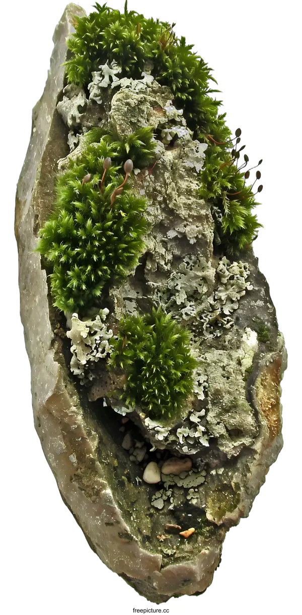 [Transparent Background PNG]Close Up of Moss Growing on a Rock