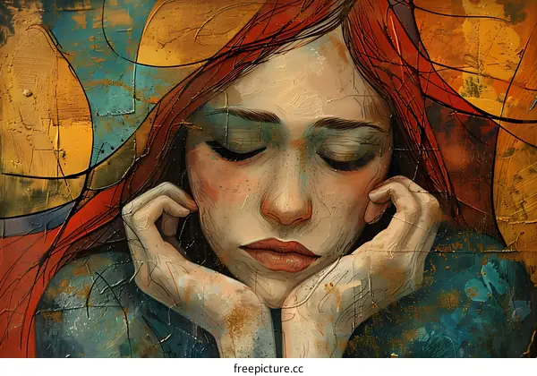 Portrait of a young woman with red hair