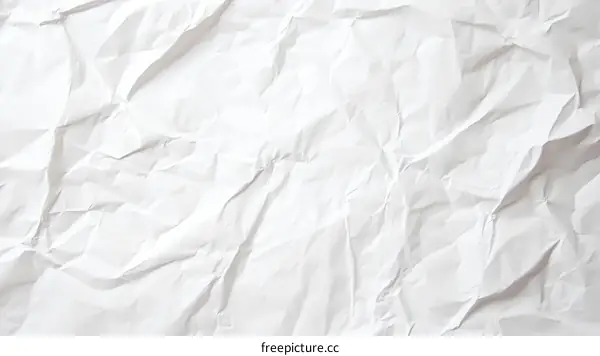 Wrinkled White Paper Texture Background