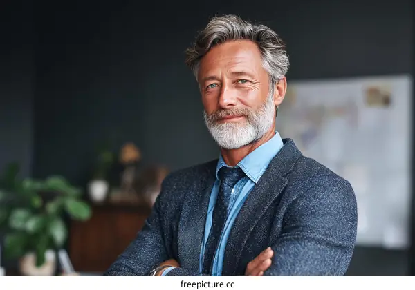 Confident Businessman Portrait in Modern Office