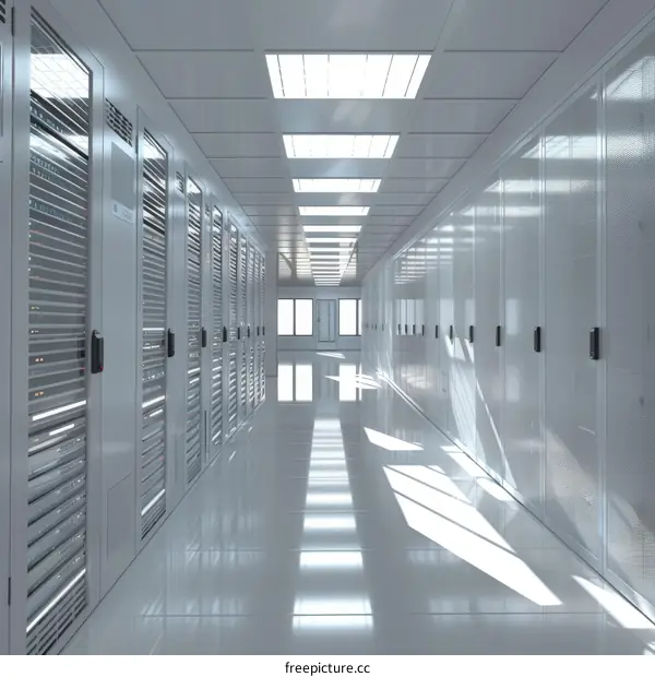 Modern Server Room Corridor