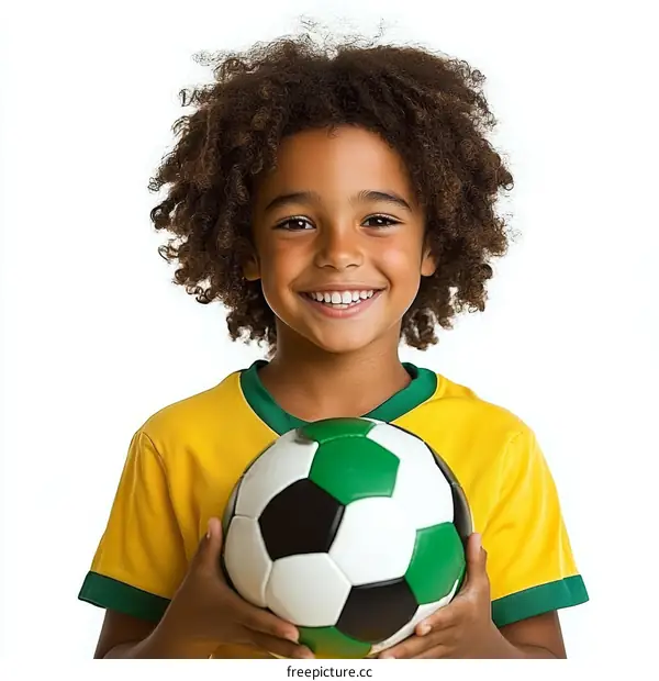Smiling Child with Soccer Ball