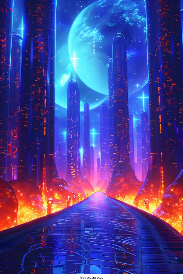 futuristic city illustration