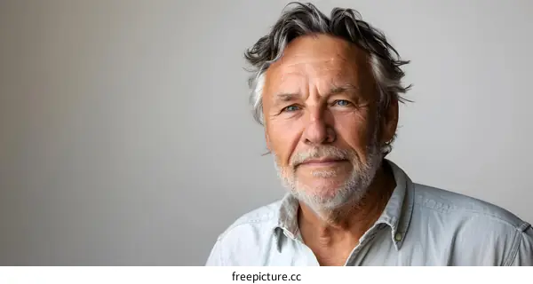 Portrait of a man with white hair and beard