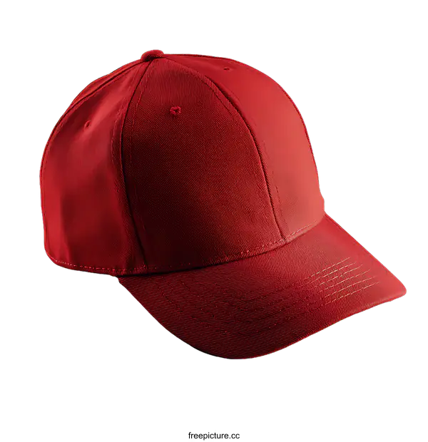 [Transparent Background PNG]Red Baseball Cap Isolated on White Background