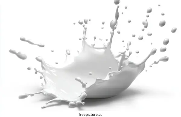Milk Splash Illustration on White Background