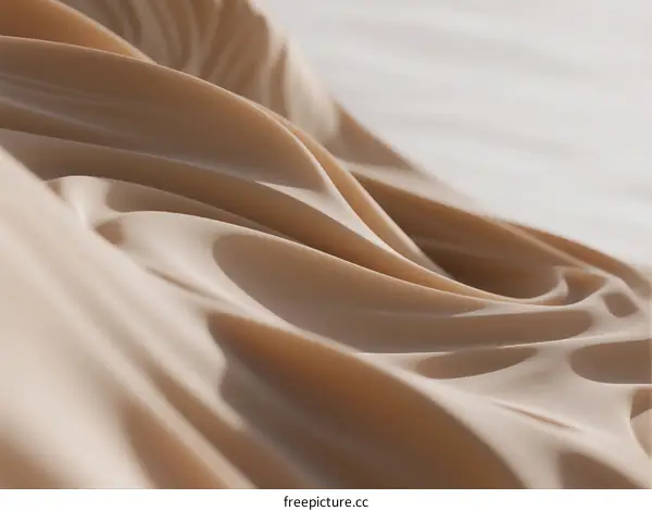 Soft Textured Cloth with Natural Curved Wrinkles in Beige Tone