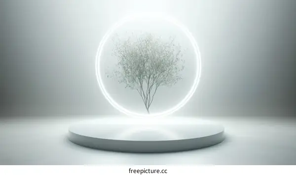 Abstract Minimalist Scene with Tree