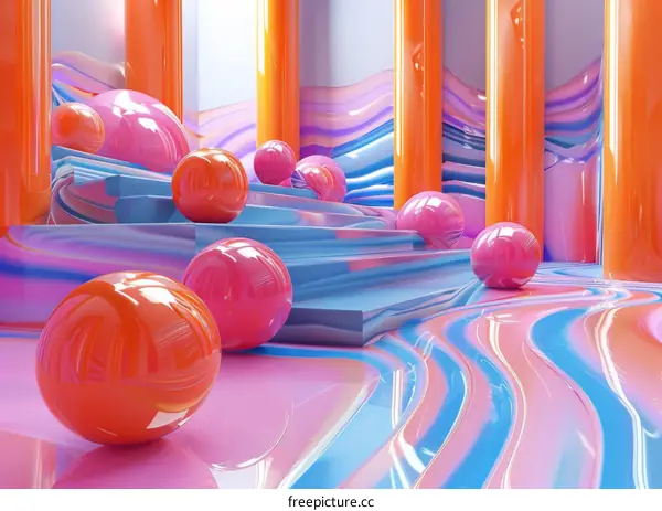 Abstract Colorful Geometric Design with Balls