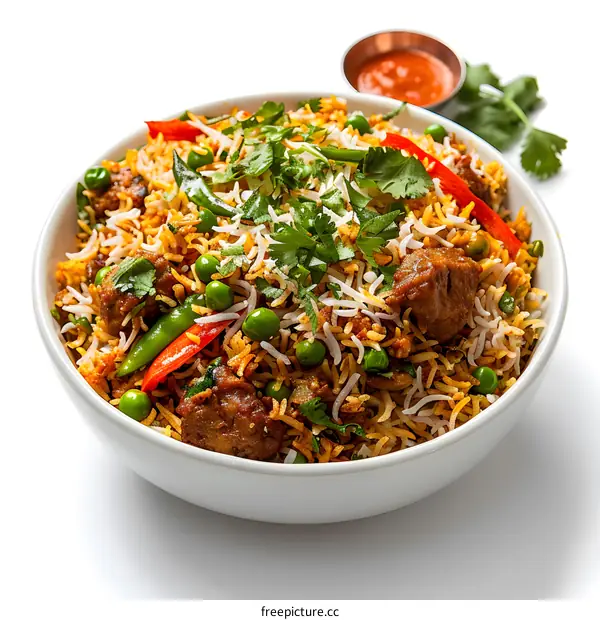 Bowl of delicious Indian Biryani rice