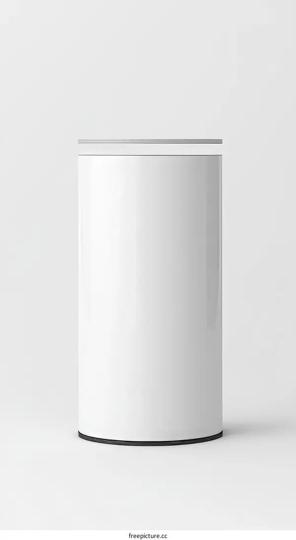 White Cylindrical Container Mockup