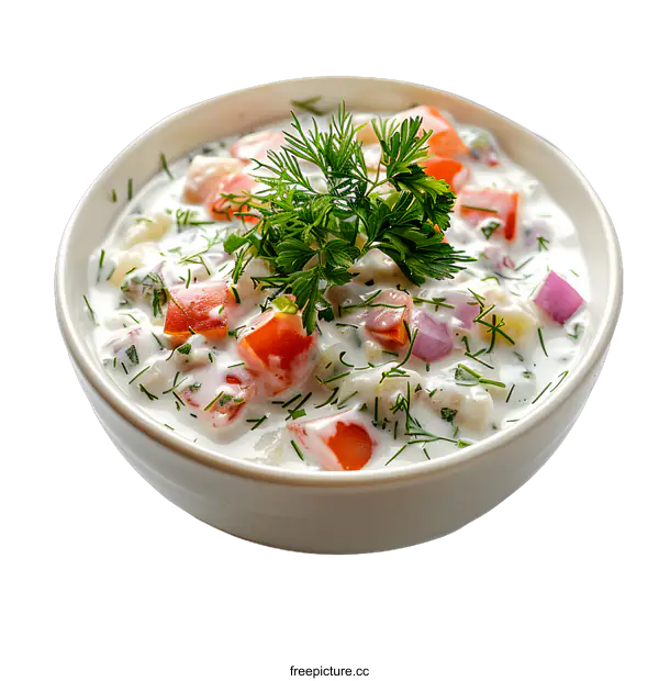 [Transparent Background PNG]Refreshing and healthy cucumber yogurt soup