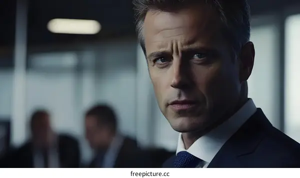 Businessman in a Suit Looking Confident