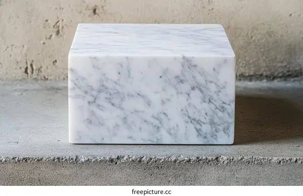 Modern White Marble Block Display