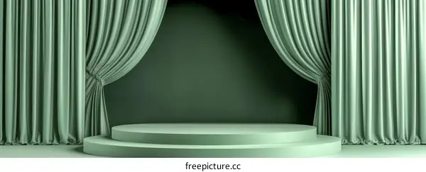Minimalist Green Stage Podium Display