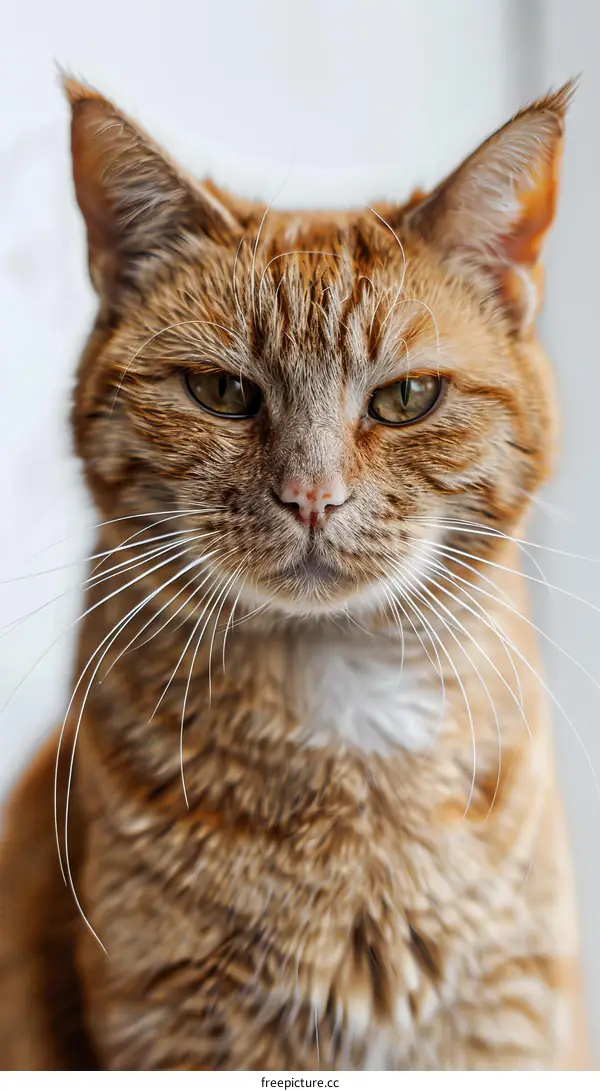 Portrait of a ginger cat looking at the camera
