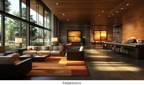Modern Lobby Interior Design Illustration