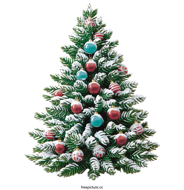 [Transparent Background PNG]Christmas Tree Decorated with Ornaments