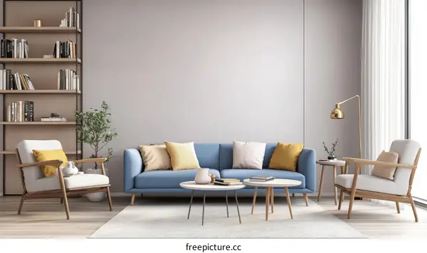 Modern Living Room Interior Design Illustration