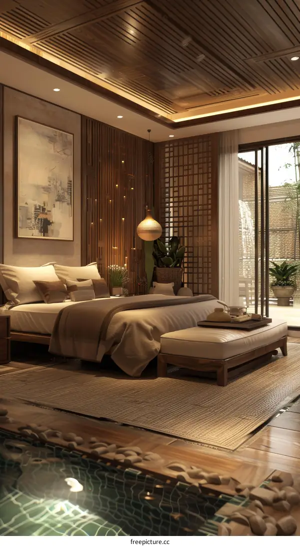 Elegant Asian Bedroom Interior Design