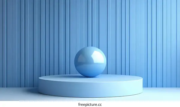 Pastel Blue Geometric Minimalist Scene