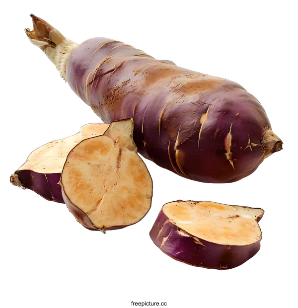 [Transparent Background PNG]Fresh Yacon Root with Slices