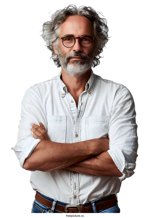 [Transparent Background PNG]Portrait of a Bearded Man