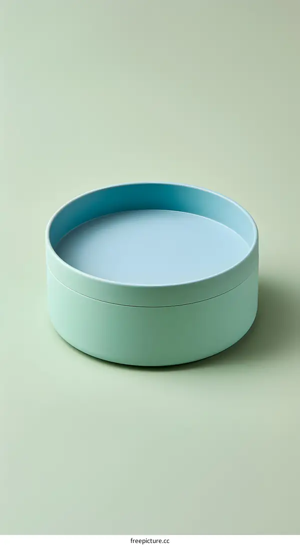 Light Green and Blue Round Tray on Green Background