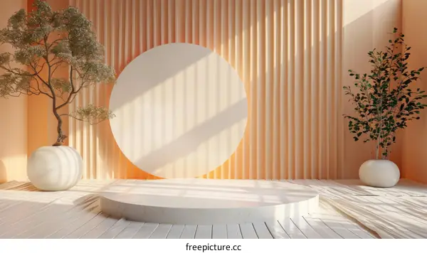 Minimalist Modern Empty Product Display Showcase