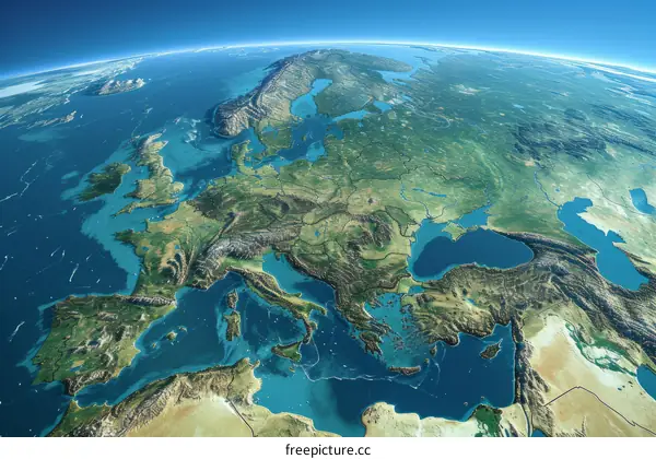 Satellite image of Europe