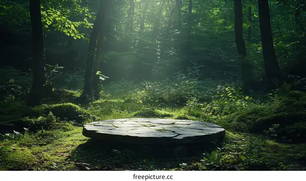 Forest Pathway with Stone Circle