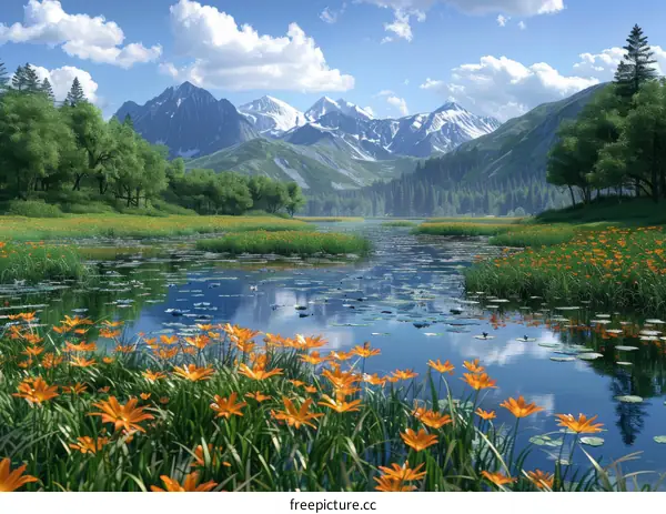 Serene Mountain Lake Reflection