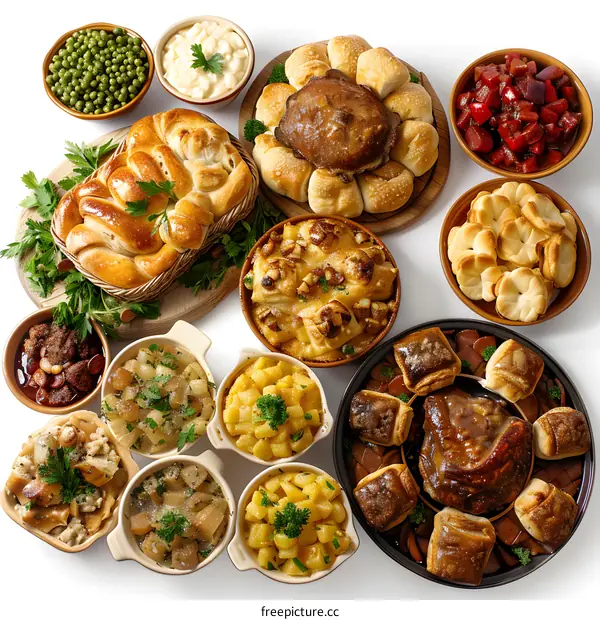 A delicious and nutritious meal with a variety of traditional dishes.