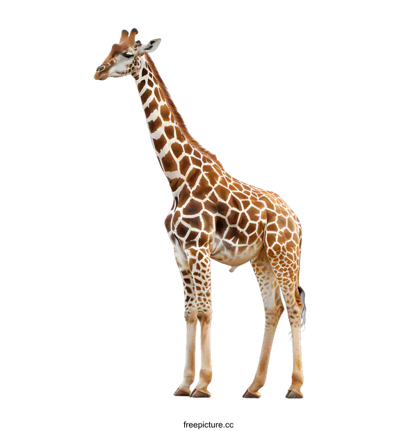 [Transparent Background PNG]Giraffe Standing on White Background