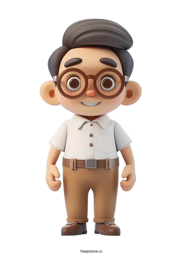 [Transparent Background PNG]3D rendering of a cute cartoon character