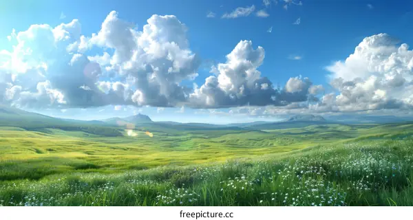 Sunny Day in Green Meadow