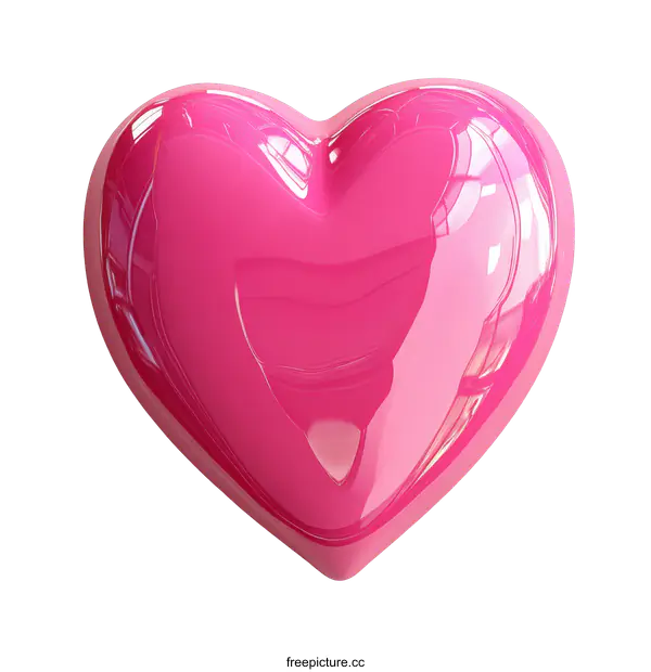[Transparent Background PNG]Shiny Pink Heart Shape Illustration