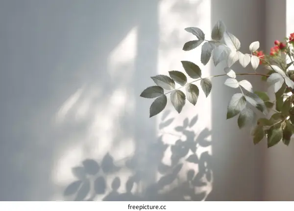 Elegant Sunlight and Shadow Play on a Wall