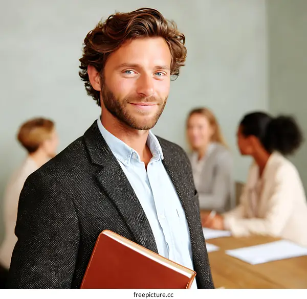 Business Meeting Caucasian Male Leader