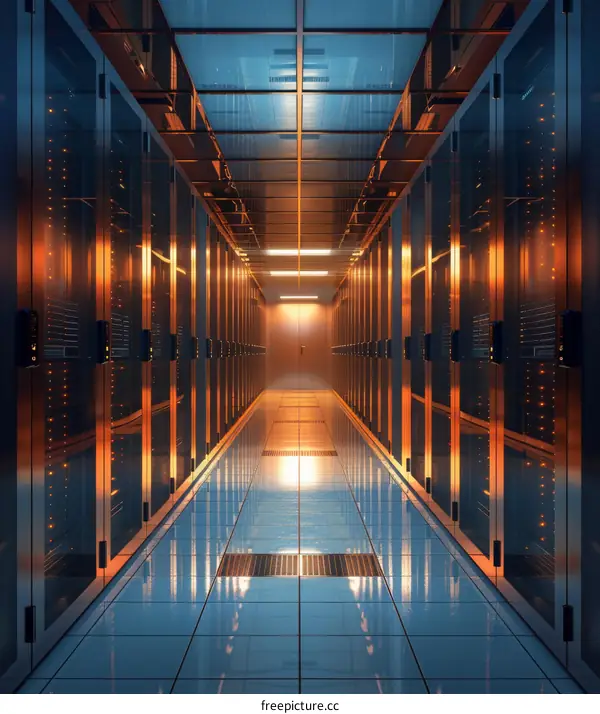futuristic technology data center server room
