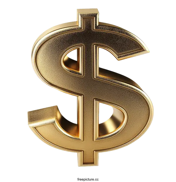 [Transparent Background PNG]Golden Dollar Sign Illustration