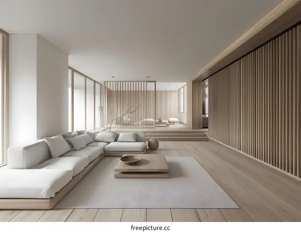 Modern Minimalist Living Room Interior Design With Wooden Elements