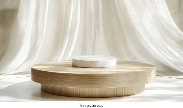 Modern Wooden Coffee Table with White Display Platform