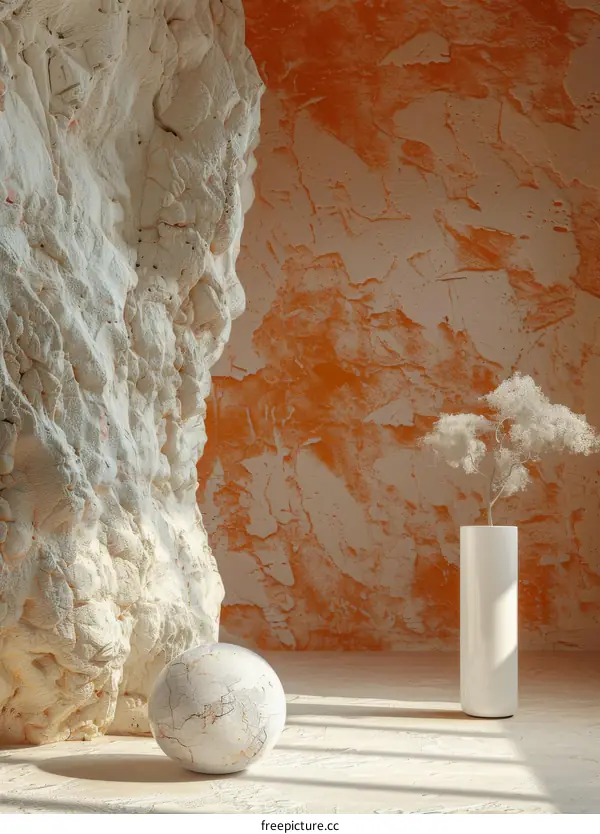 Abstract Interior Design with Sculptural Elements