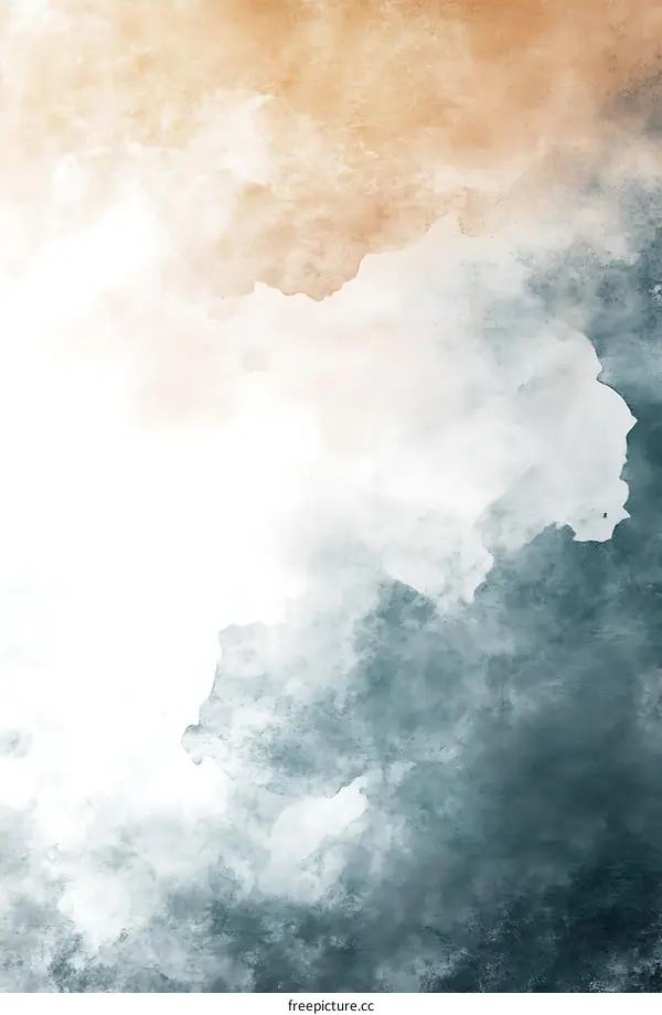 Abstract Watercolor Background With Orange And Green Colors