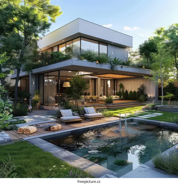 Modern Luxury Villa with Pool and Garden
